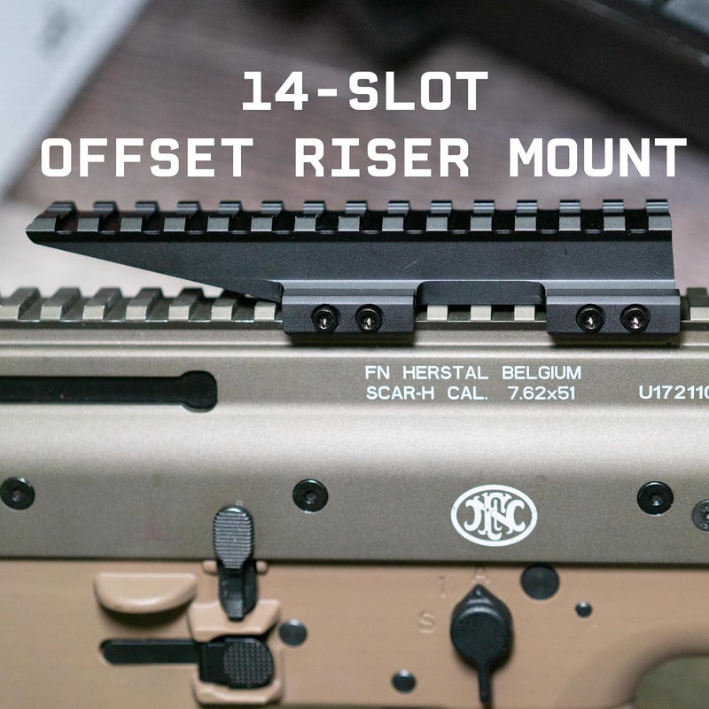 Monstrum Store تركيب رiser Picatinny مع قاعدة توقف الارتداد | 14 فتحة 5 بوصة - Image 3